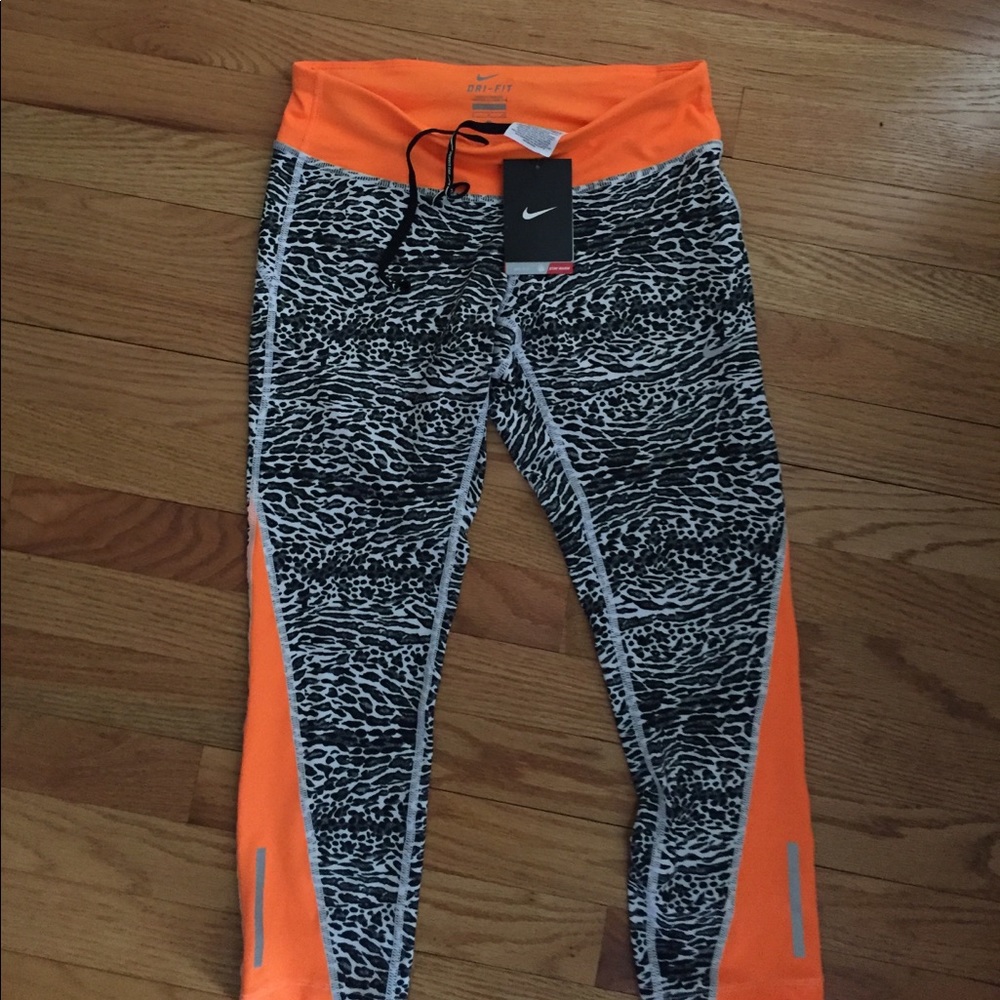 New Nike Running Capris (leopard print)
